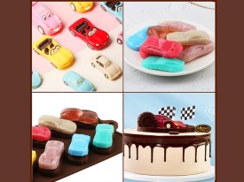 Molde silicona 10 autitos